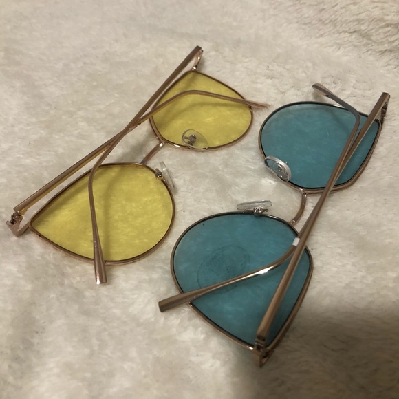 Blue & Yellow aviator sunglasses - Picture 2 of 4